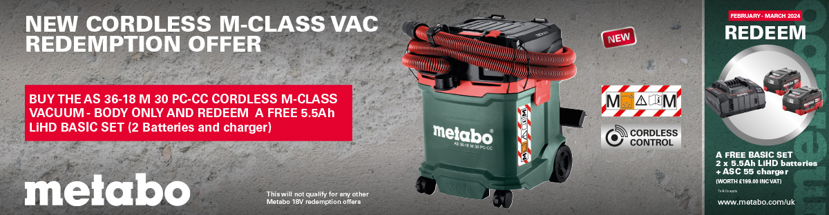 Metabo Cordless Vac redemption offer